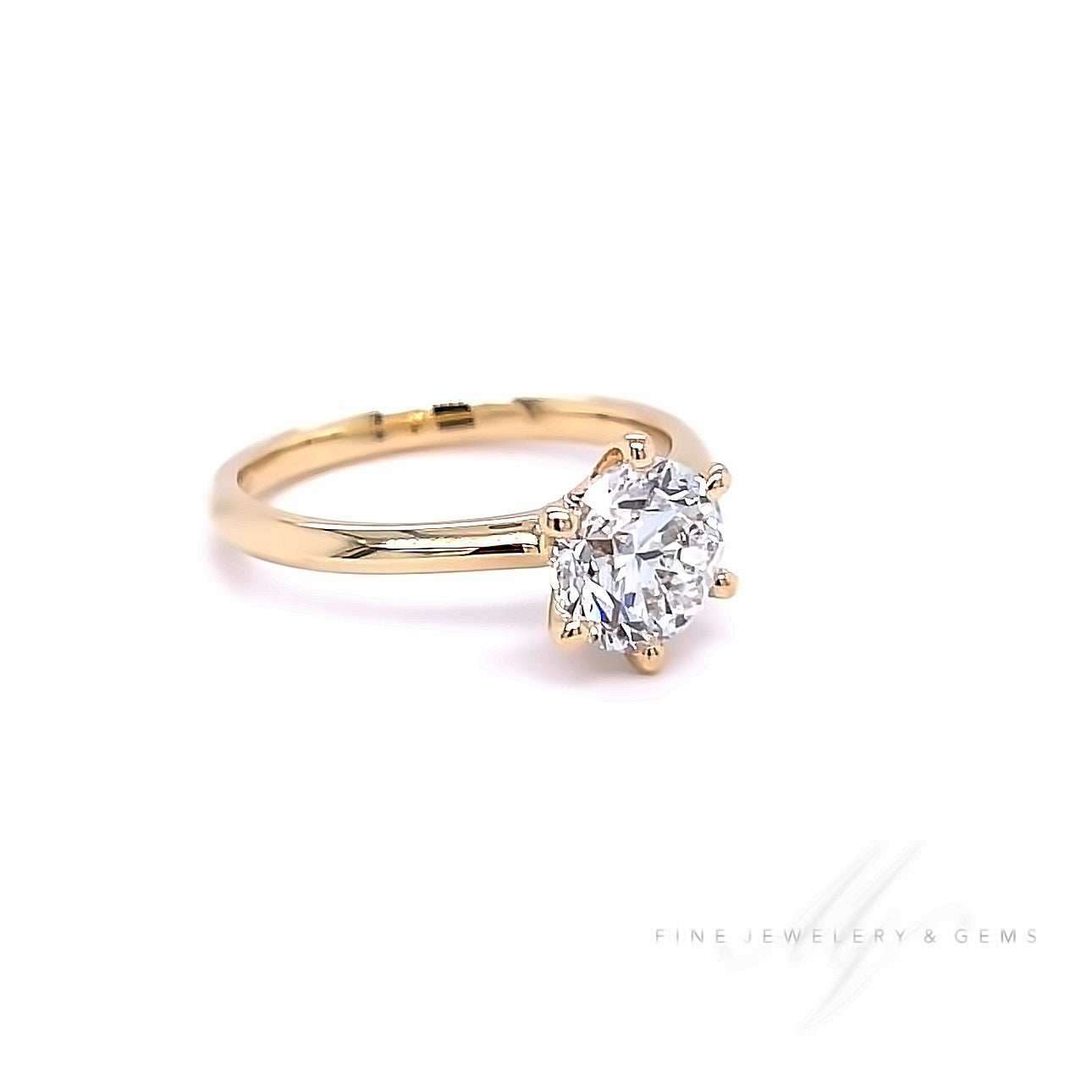 18kt solitair ring bezet met diamant