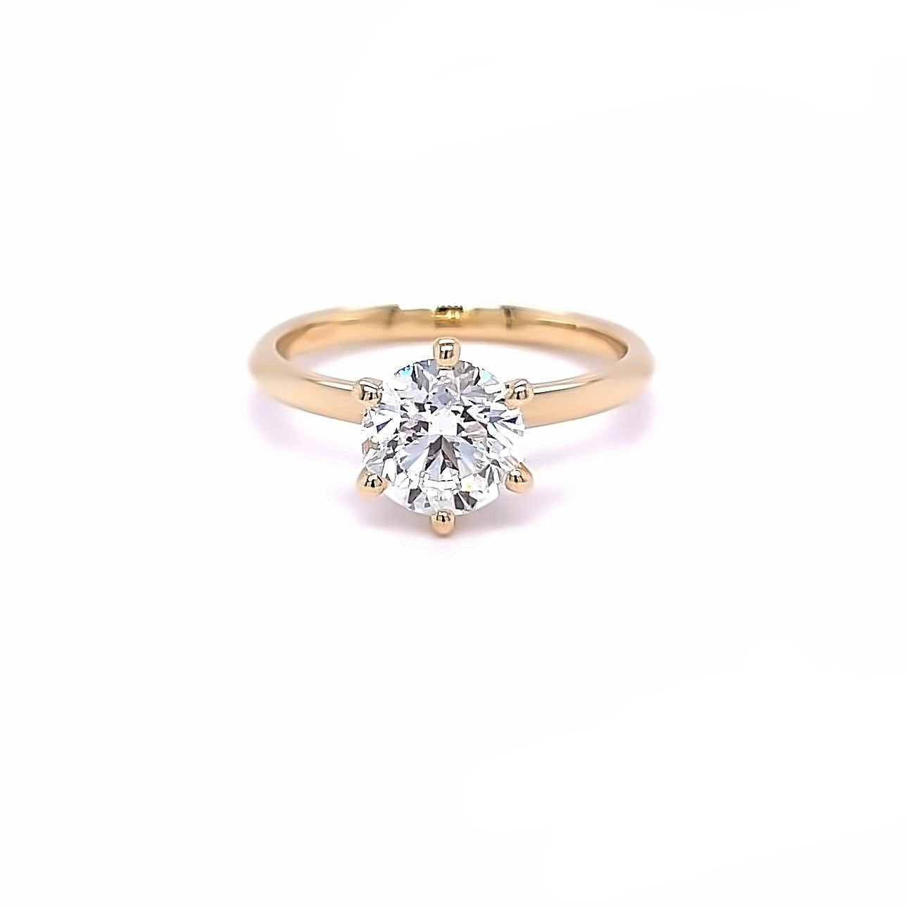 18kt solitair ring bezet met diamant