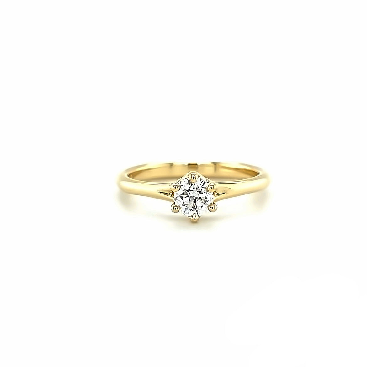 18kt MV solitair ring bezet met diamant