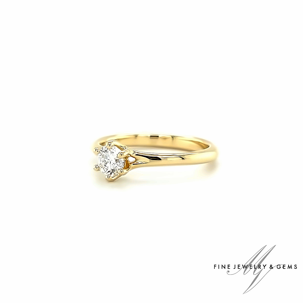 18kt MV solitair ring bezet met diamant