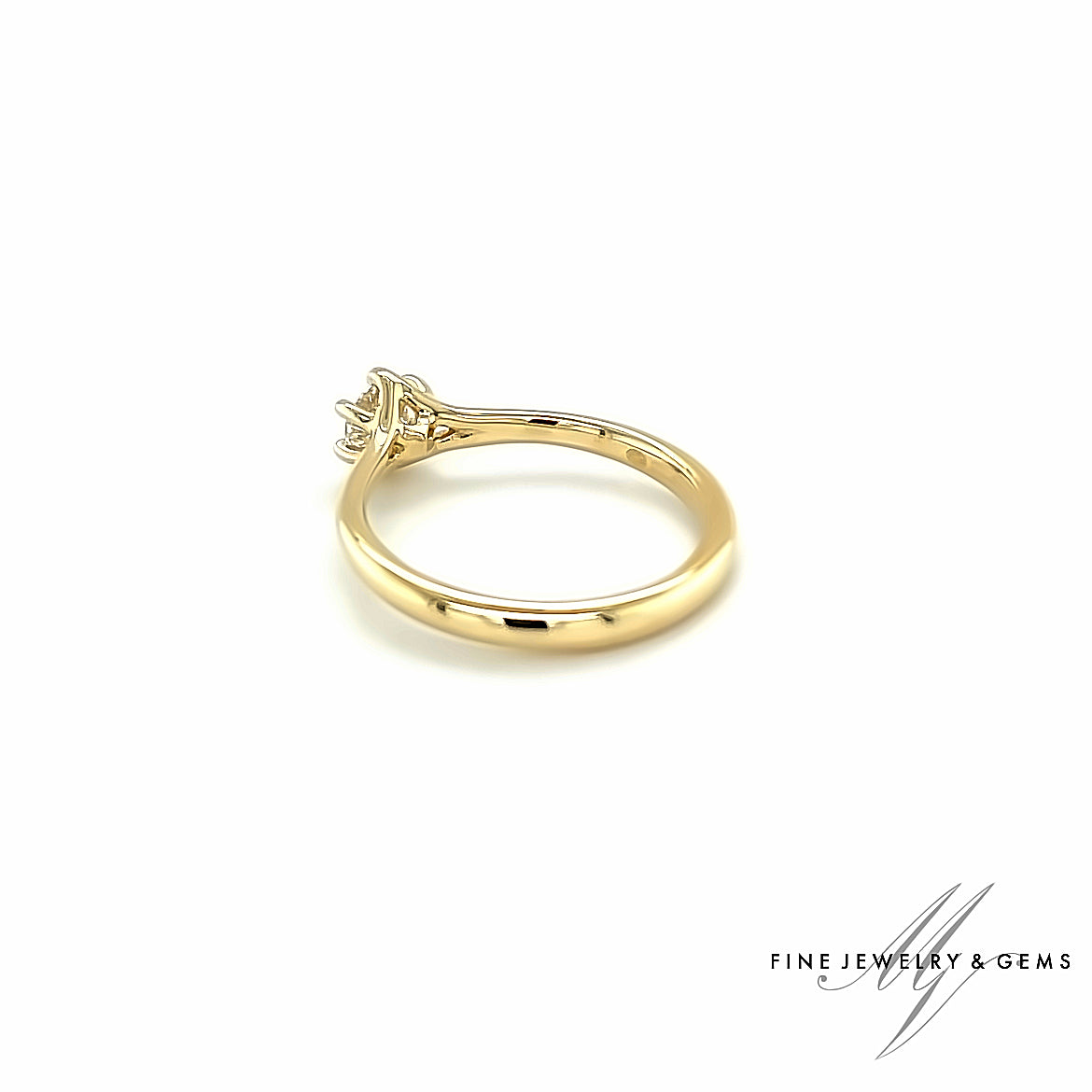 18kt MV solitair ring bezet met diamant