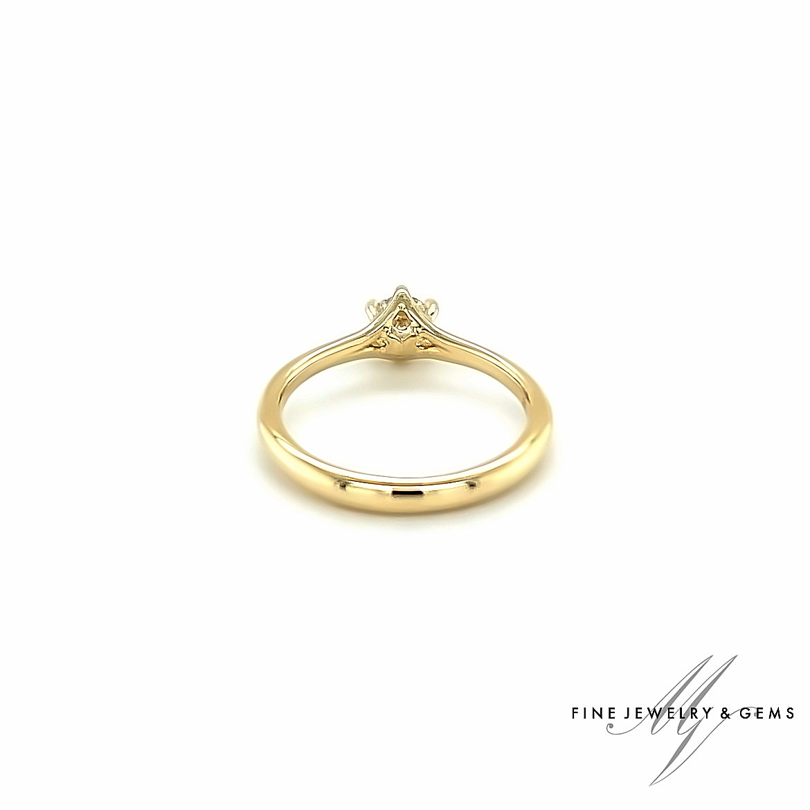 18kt MV solitair ring bezet met diamant