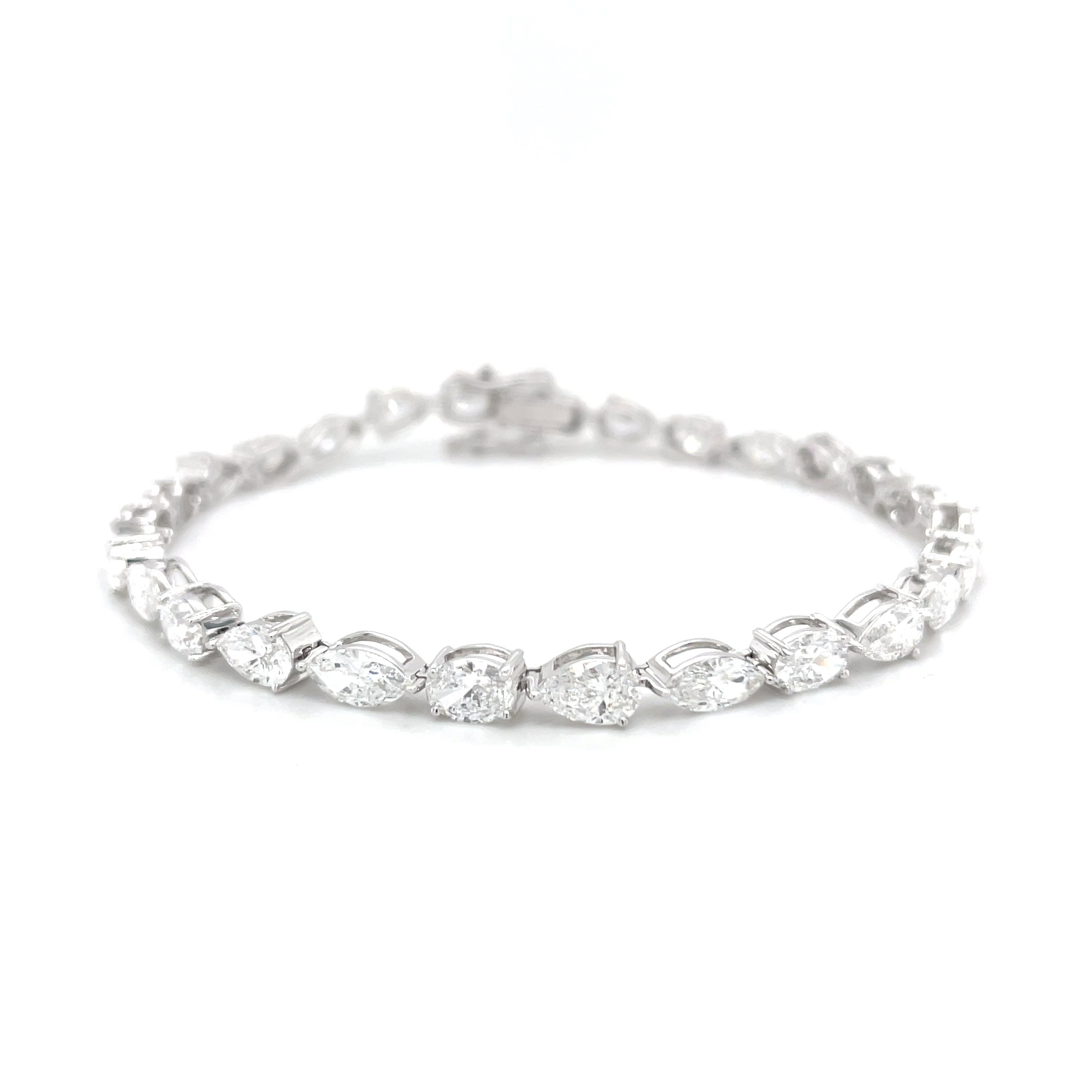 Tennis armband bezet met mix geslepen diamant