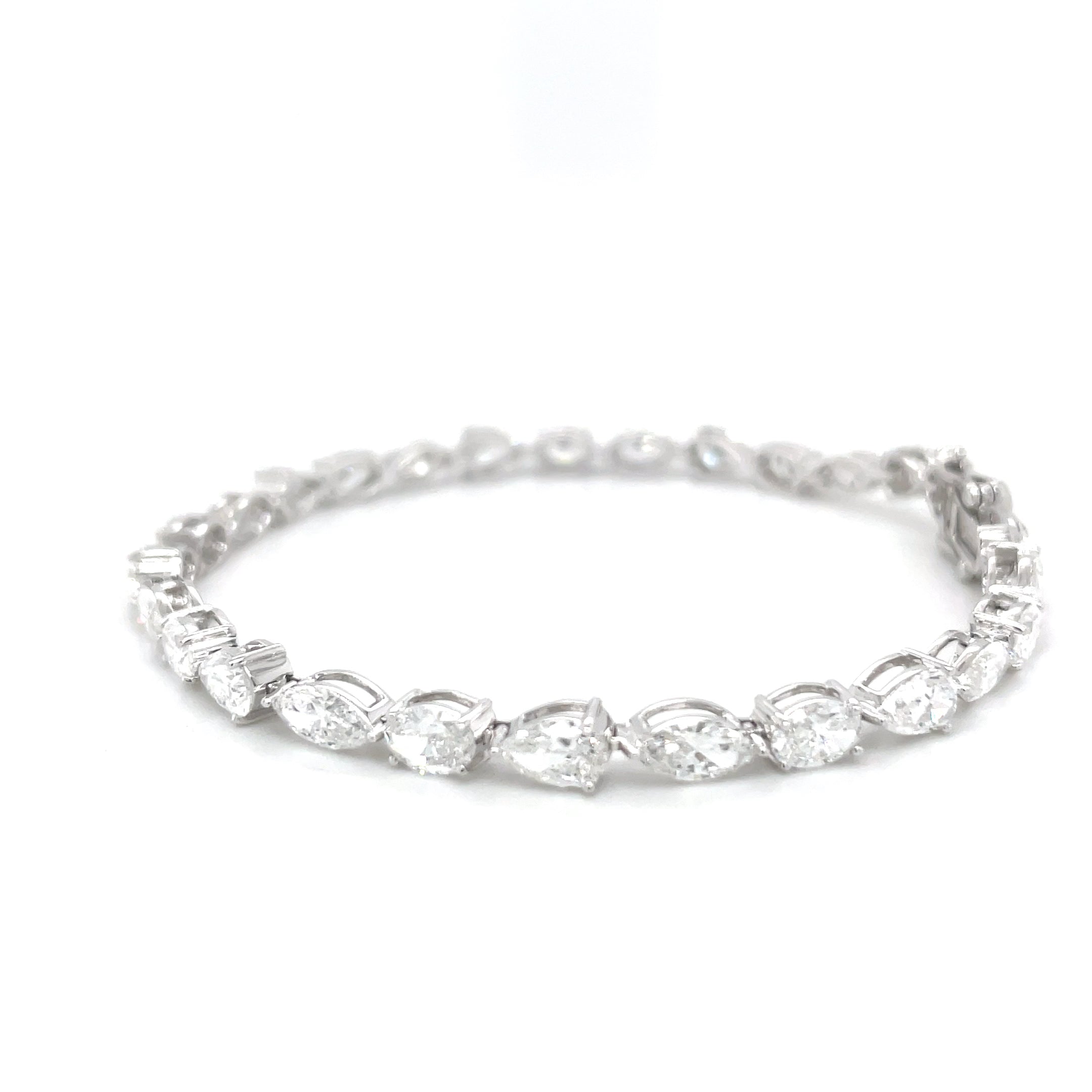 Tennis armband bezet met mix geslepen diamant