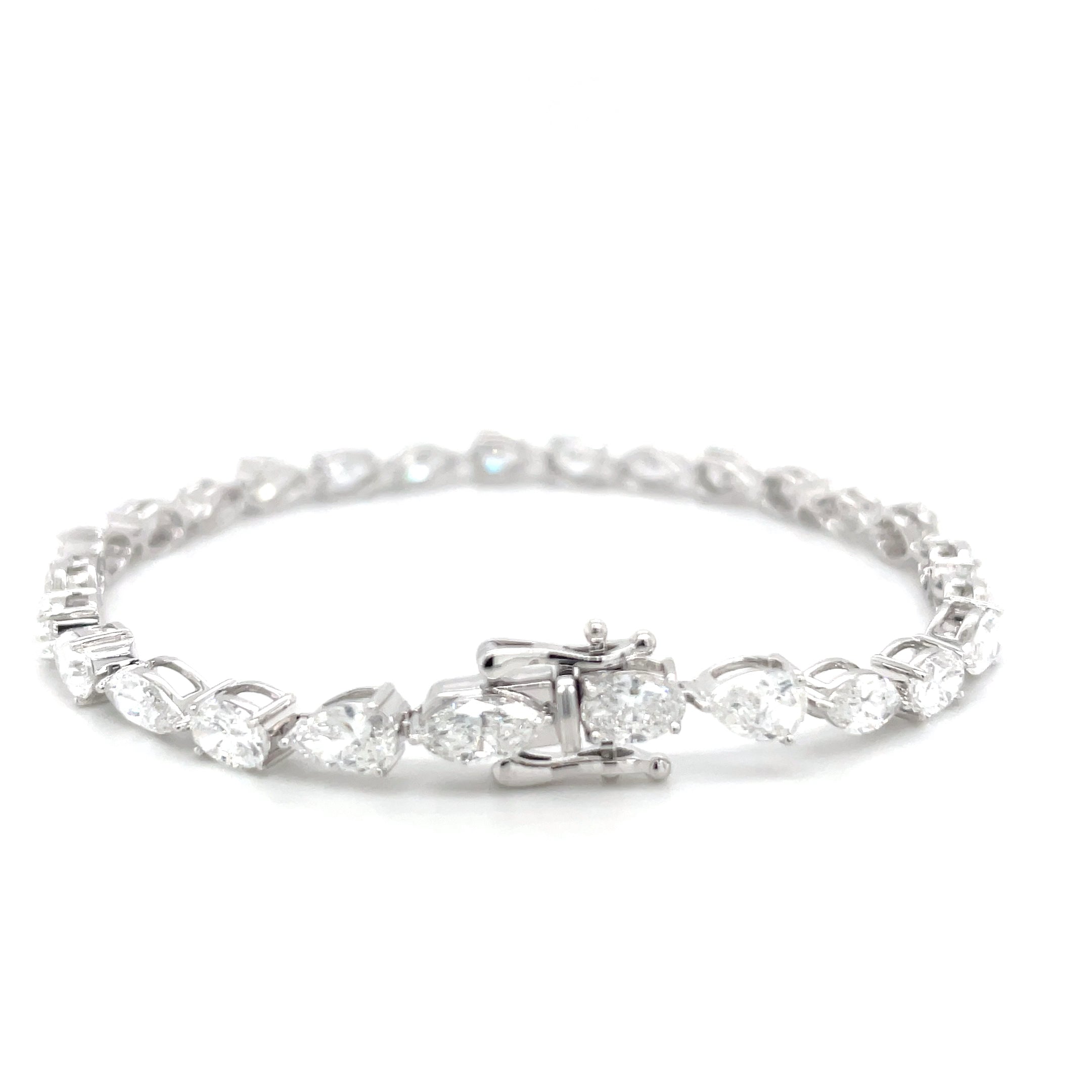 Tennis armband bezet met mix geslepen diamant