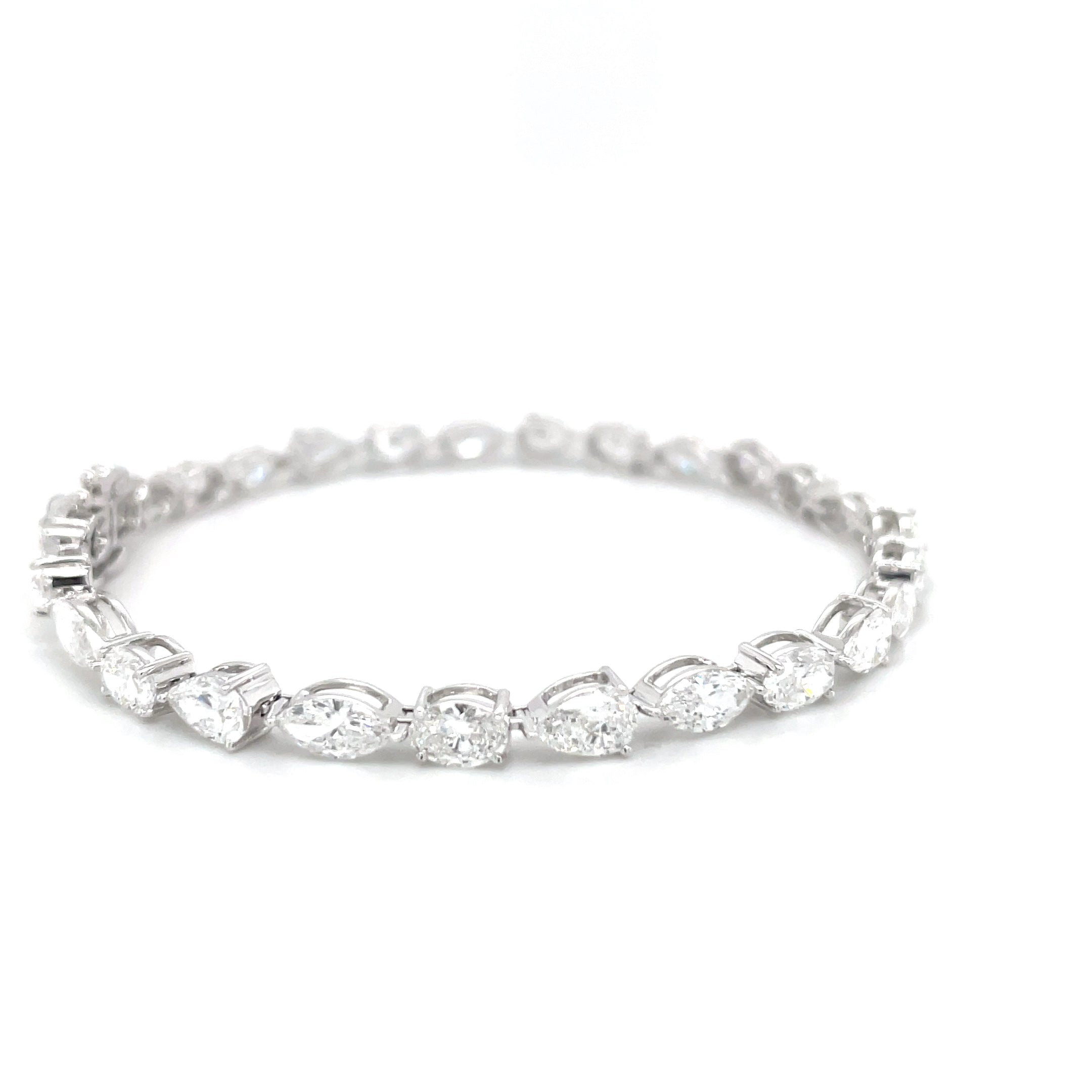 Tennis armband bezet met mix geslepen diamant