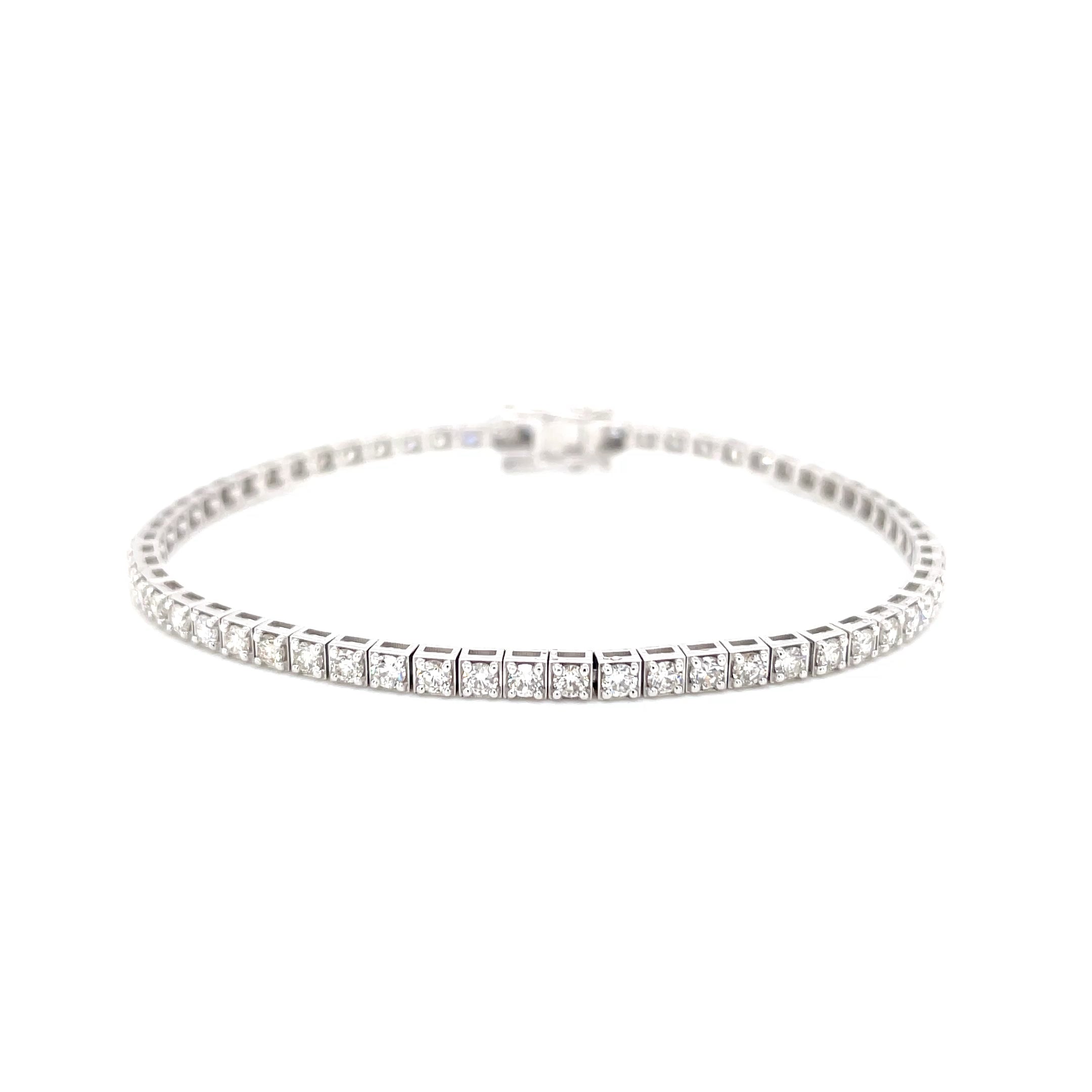 18kt witgouden tennisarmband bezet met diamant