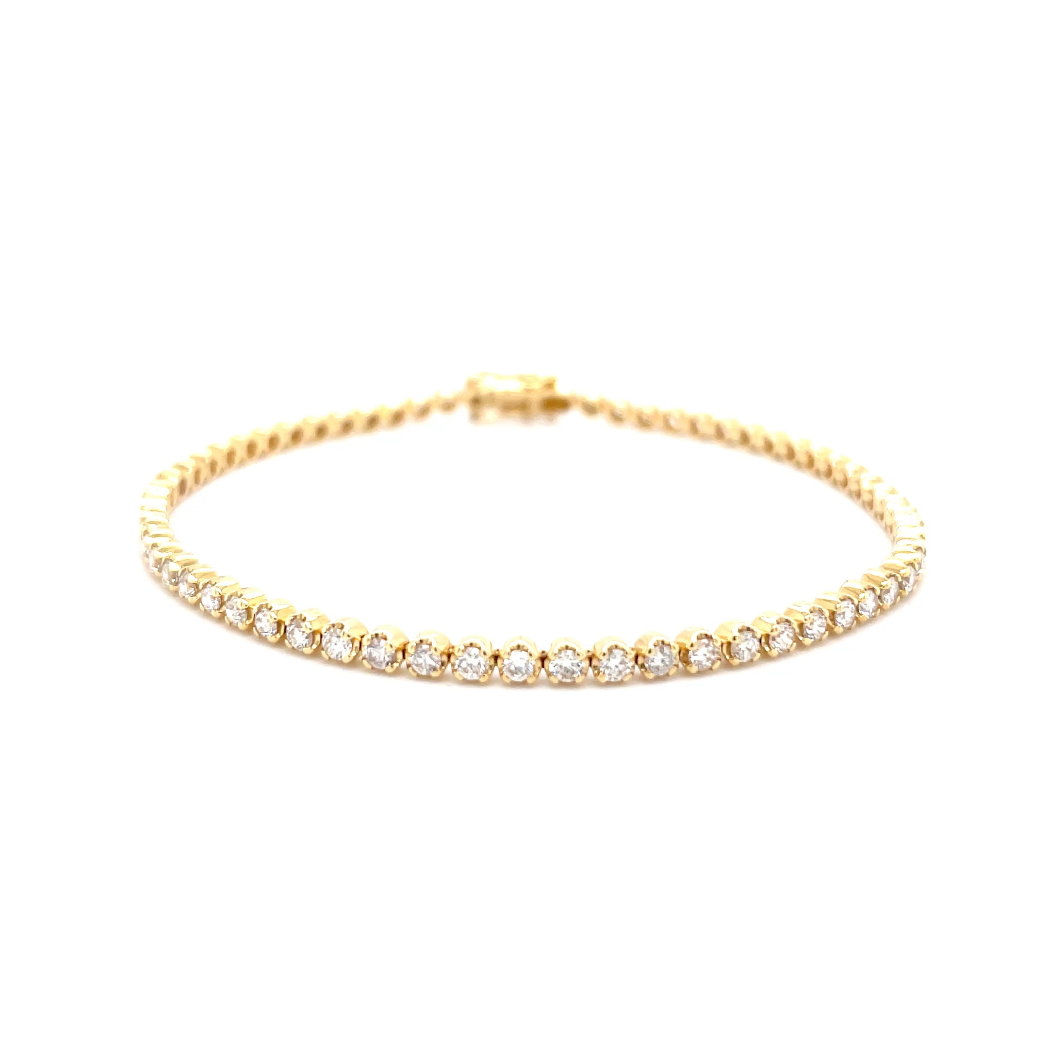18kt geelgouden tennis armband bezet met diamant