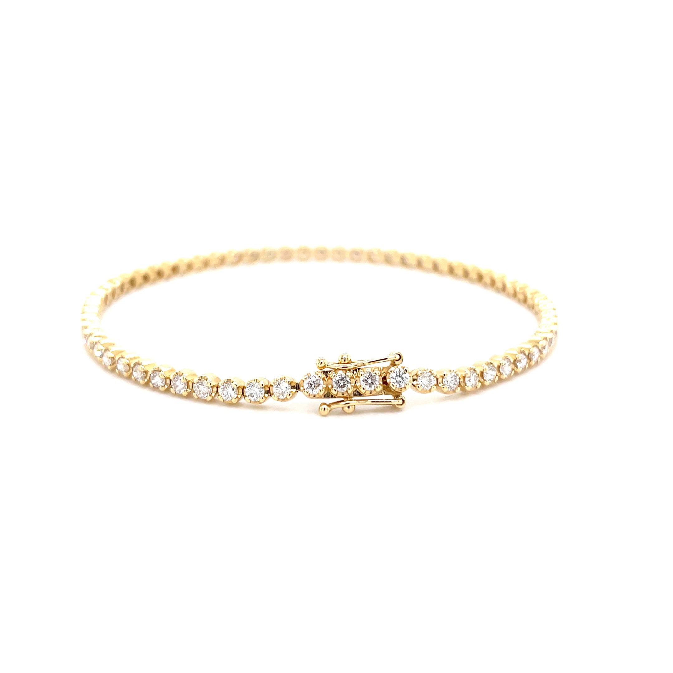 18kt geelgouden tennis armband bezet met diamant