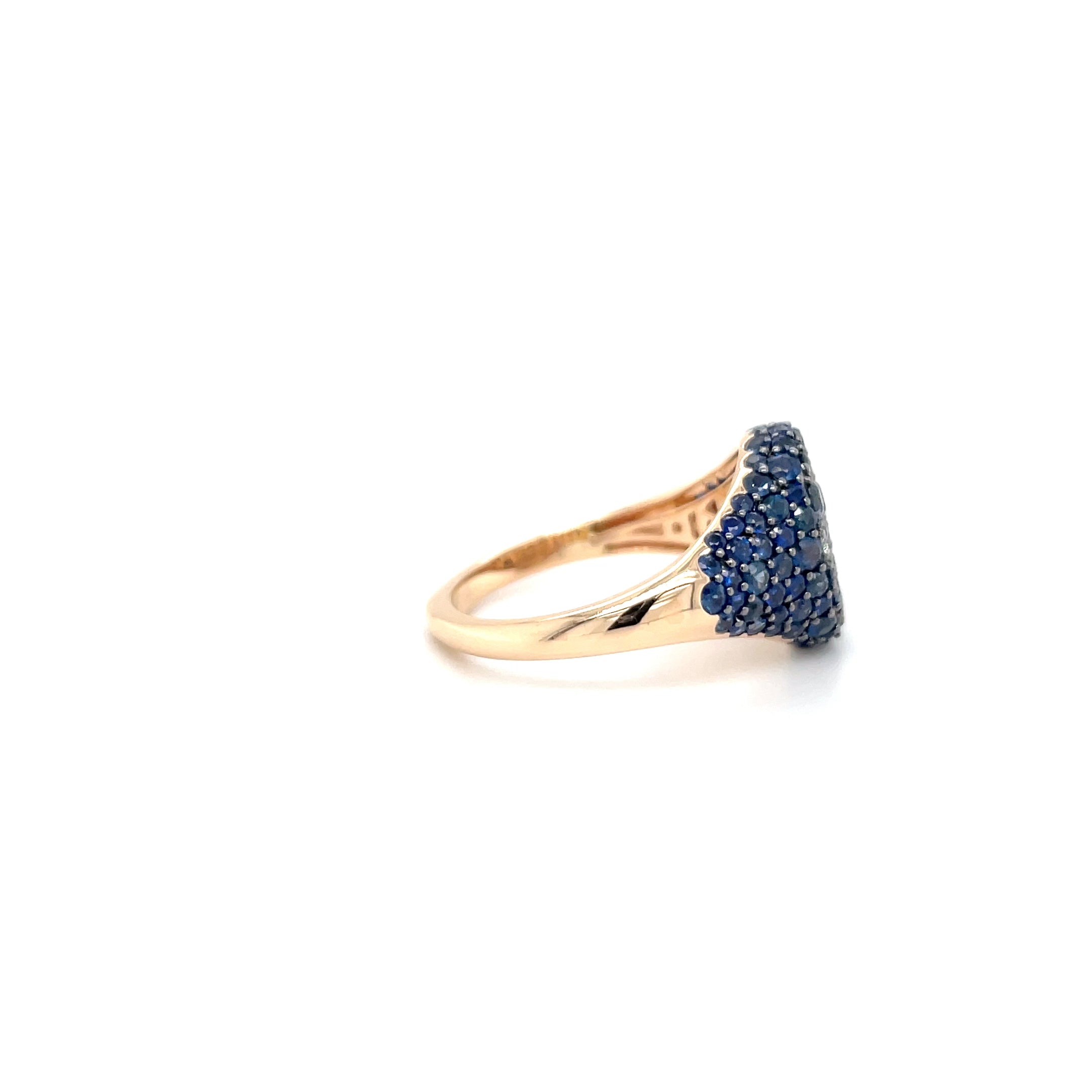 18kt rosegouden Ponte Vecchio ring bezet met saffier en diamant