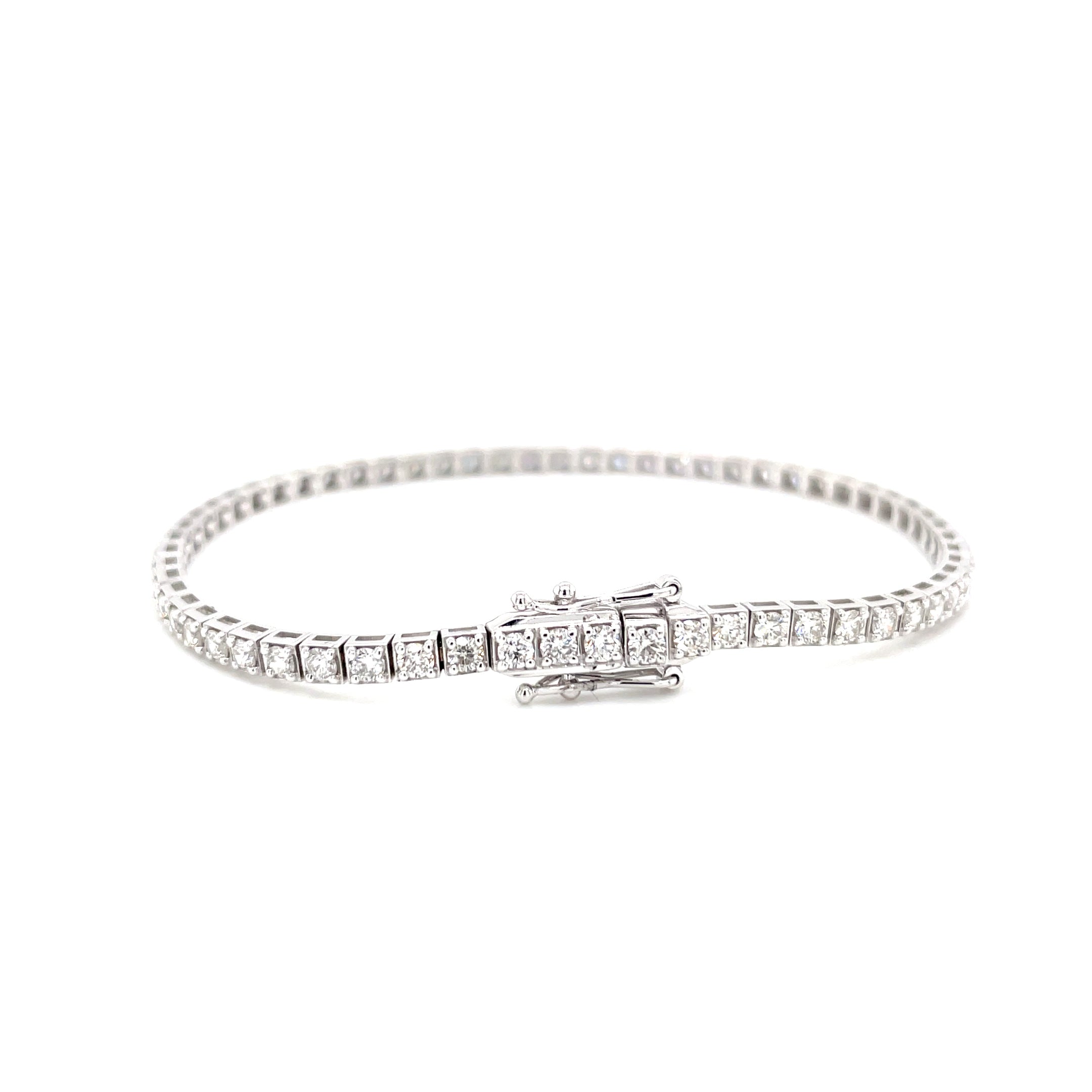 18kt witgouden tennisarmband bezet met diamant