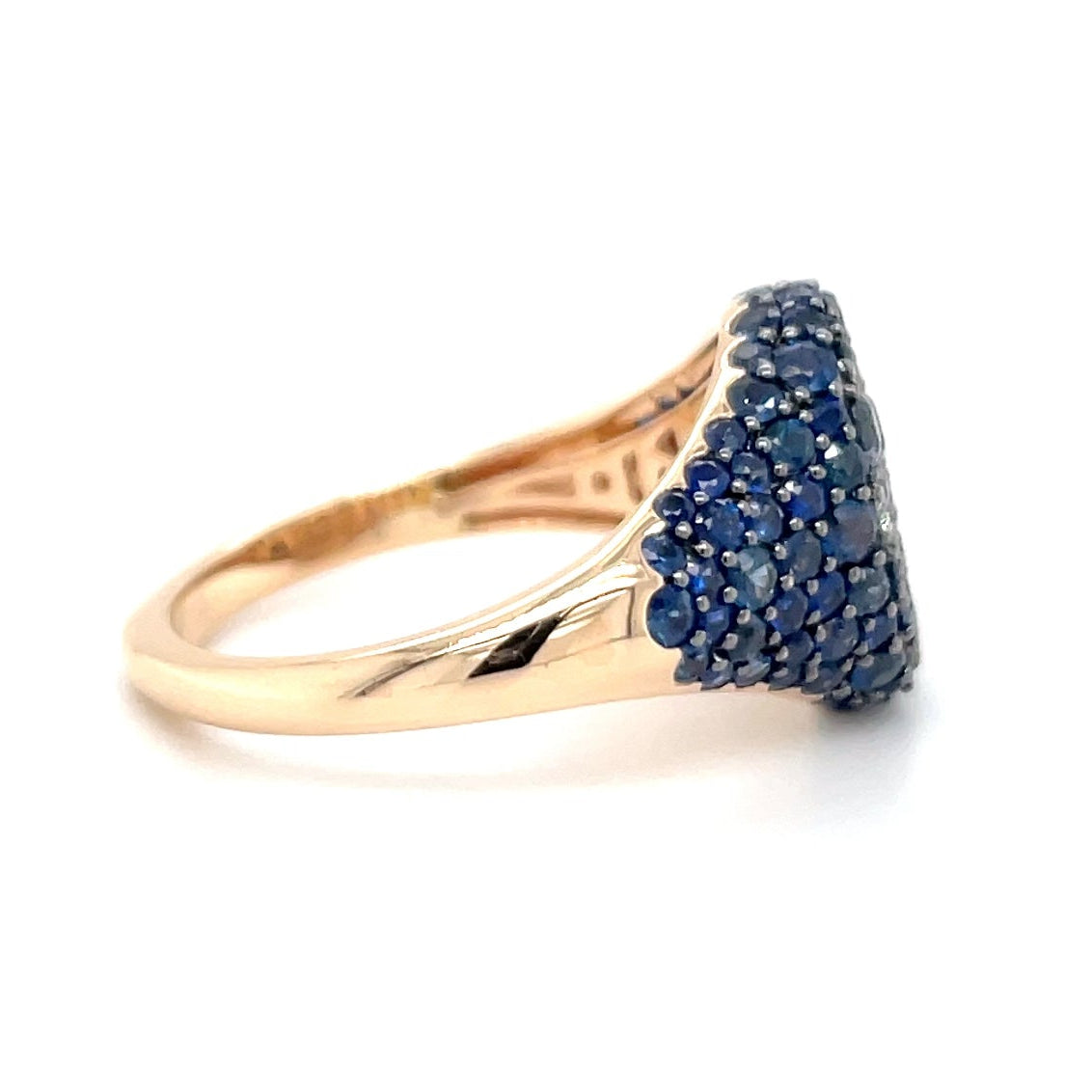 18kt rosegouden Ponte Vecchio ring bezet met saffier en diamant