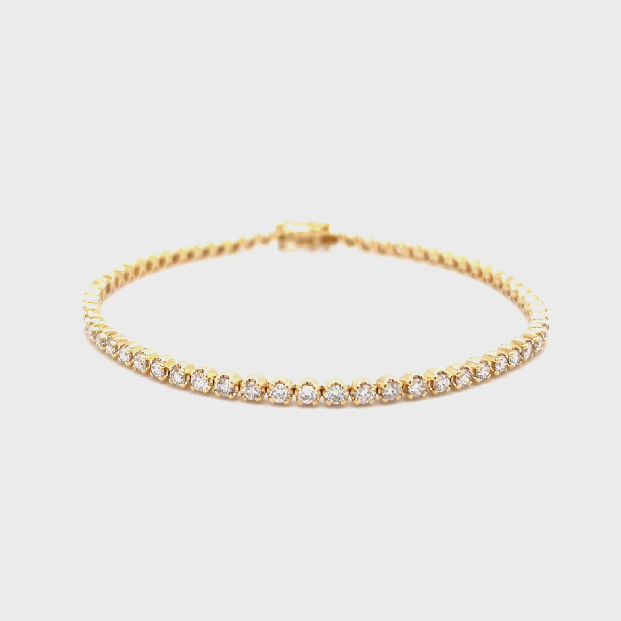 18kt geelgouden tennis armband bezet met diamant