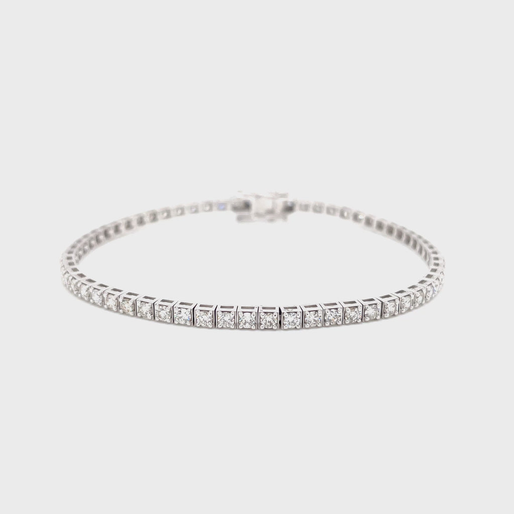 18kt witgouden tennisarmband bezet met diamant