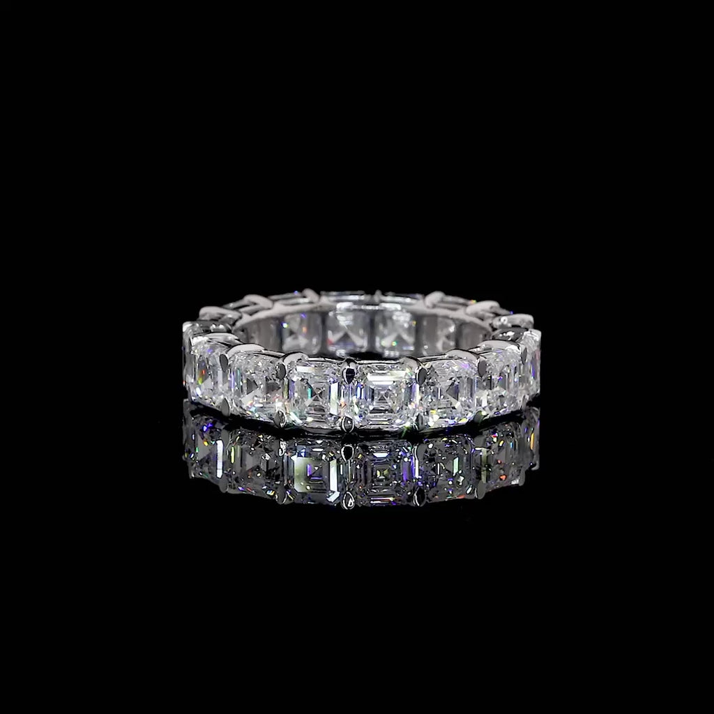 18kt witgouden alliance ring bezet met asscher geslepen diamant