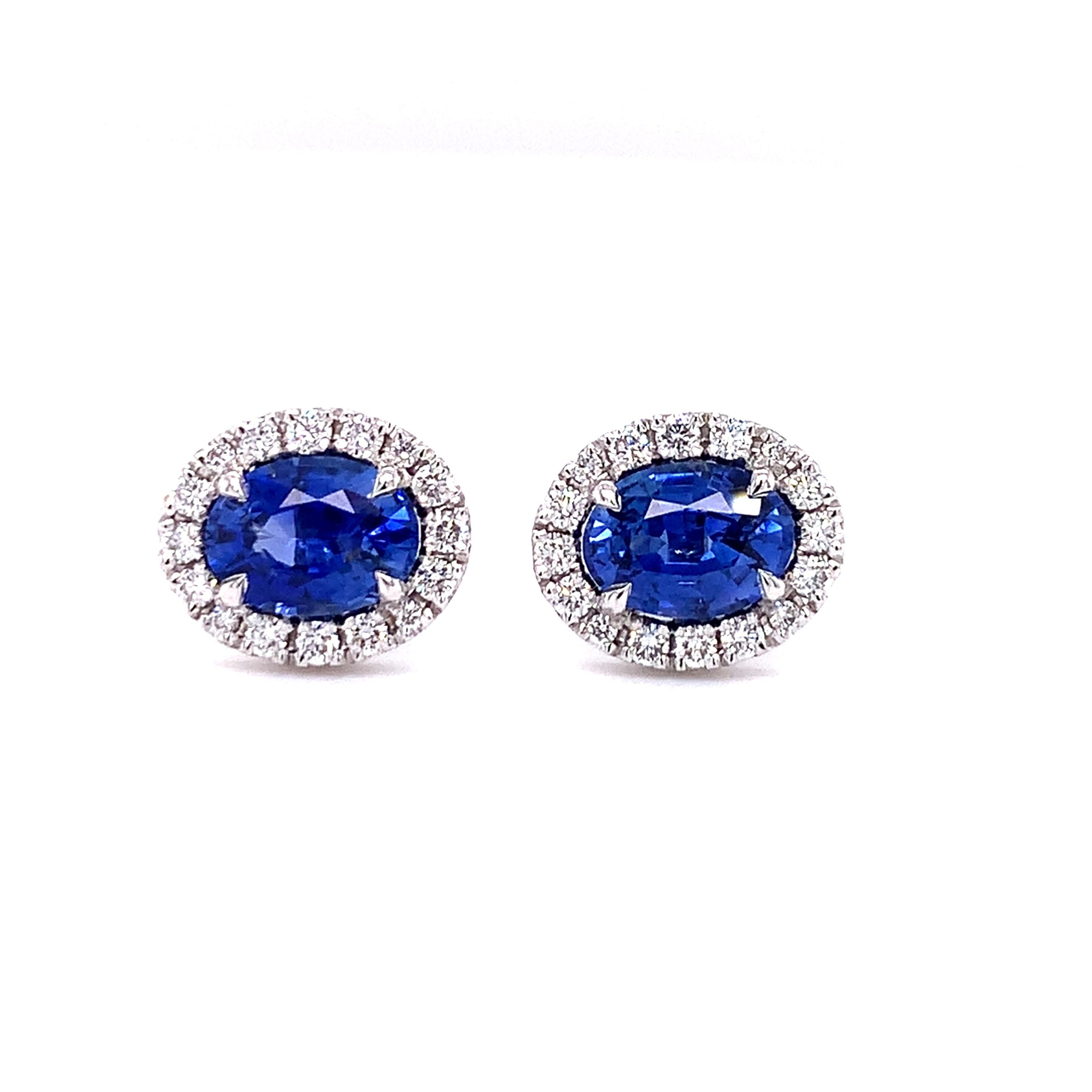 18克拉白金耳钉，镶嵌蓝宝石和钻石– Marcel Vermeulen
